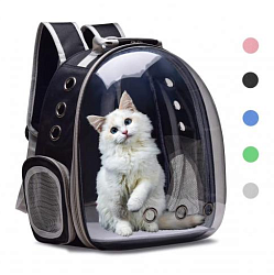 Рюкзак переноска для кошек и собак с панорамным иллюминатором (серый цвет)